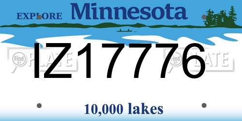 IZ17776 Minnesota License Plate
