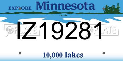 IZ19281 Minnesota License Plate