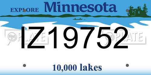 IZ19752 Minnesota License Plate