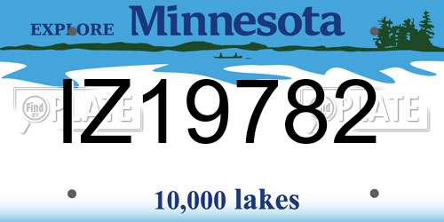 IZ19782 Minnesota License Plate