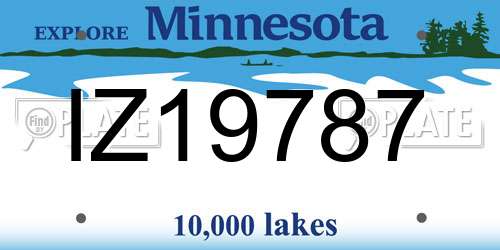 IZ19787 Minnesota License Plate