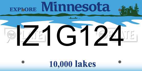IZ1G124 Minnesota License Plate