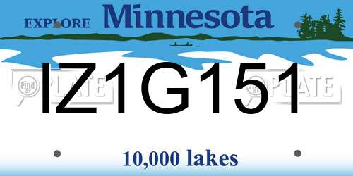 IZ1G151 Minnesota License Plate