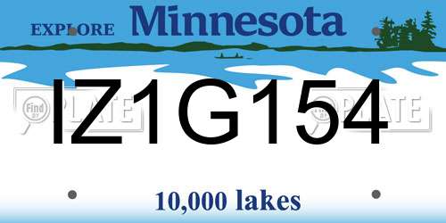 IZ1G154 Minnesota License Plate