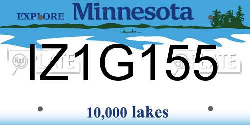 IZ1G155 Minnesota License Plate