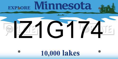IZ1G174 Minnesota License Plate