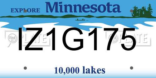 IZ1G175 Minnesota License Plate