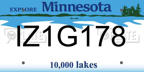 IZ1G178 Minnesota License Plate