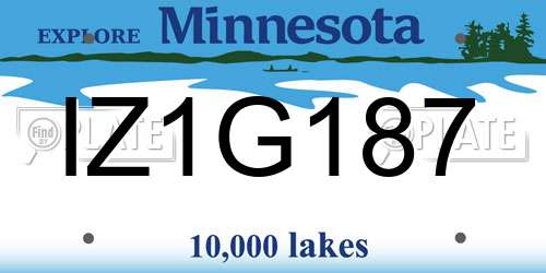 IZ1G187 Minnesota License Plate