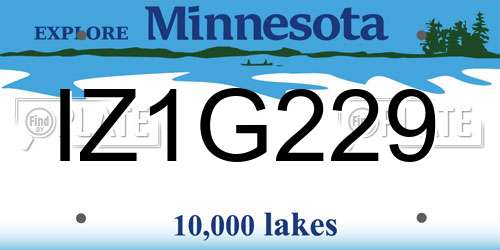 IZ1G229 Minnesota License Plate