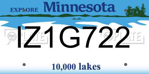 IZ1G722 Minnesota License Plate