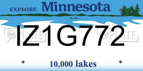 IZ1G772 Minnesota License Plate