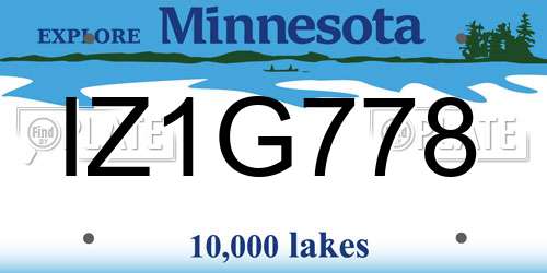 IZ1G778 Minnesota License Plate