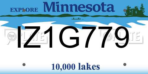 IZ1G779 Minnesota License Plate