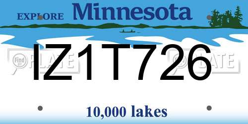 IZ1T726 Minnesota License Plate