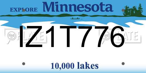 IZ1T776 Minnesota License Plate