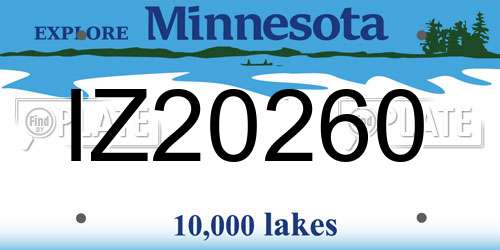 IZ20260 Minnesota License Plate