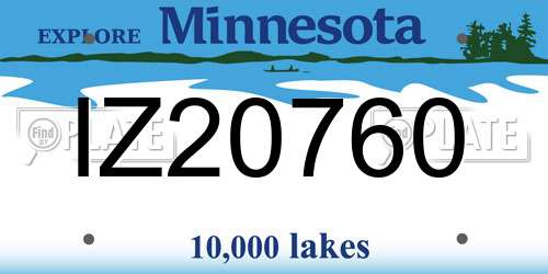 IZ20760 Minnesota License Plate