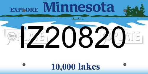 IZ20820 Minnesota License Plate