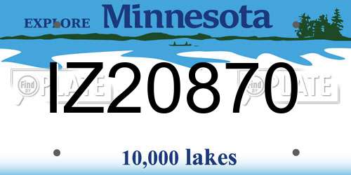 IZ20870 Minnesota License Plate