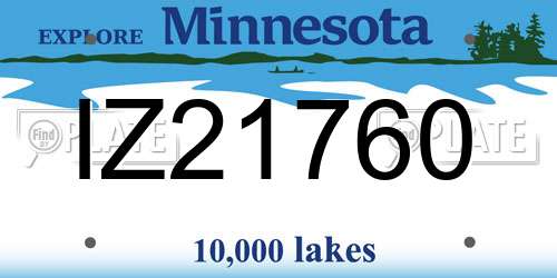 IZ21760 Minnesota License Plate