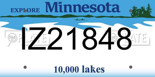 IZ21848 Minnesota License Plate