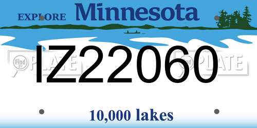 IZ22060 Minnesota License Plate