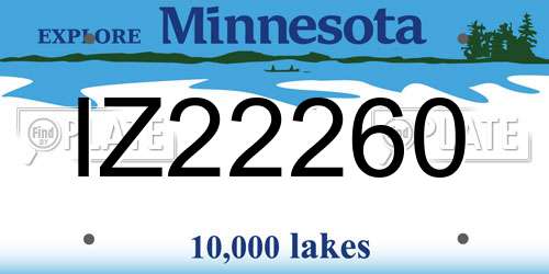 IZ22260 Minnesota License Plate