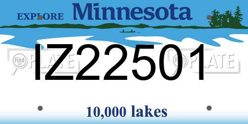 IZ22501 Minnesota License Plate