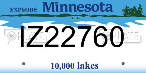 IZ22760 Minnesota License Plate
