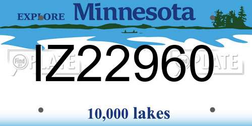 IZ22960 Minnesota License Plate