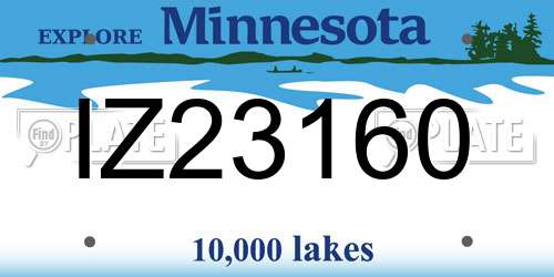 IZ23160 Minnesota License Plate