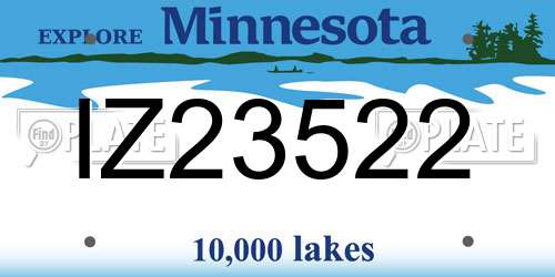 IZ23522 Minnesota License Plate