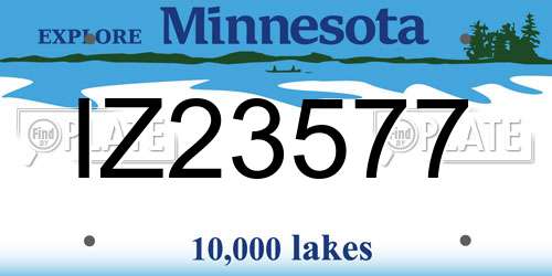 IZ23577 Minnesota License Plate