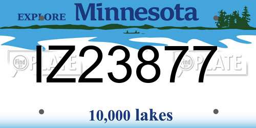 IZ23877 Minnesota License Plate