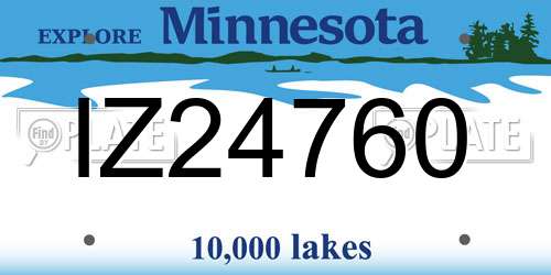 IZ24760 Minnesota License Plate