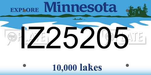 IZ25205 Minnesota License Plate