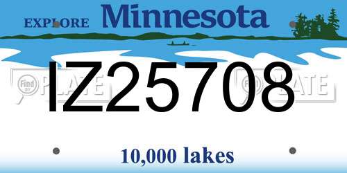 IZ25708 Minnesota License Plate