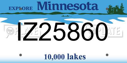 IZ25860 Minnesota License Plate