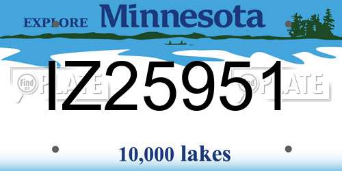 IZ25951 Minnesota License Plate