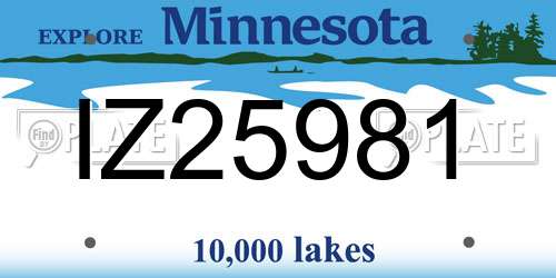 IZ25981 Minnesota License Plate