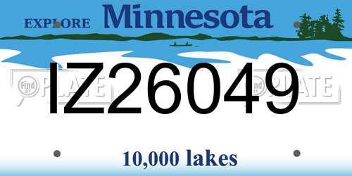 IZ26049 Minnesota License Plate