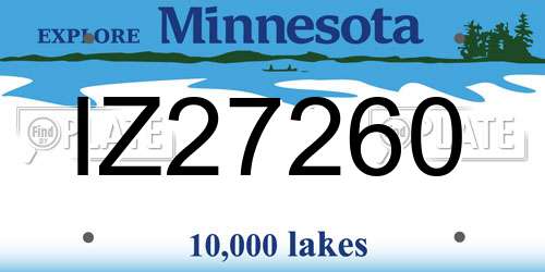 IZ27260 Minnesota License Plate