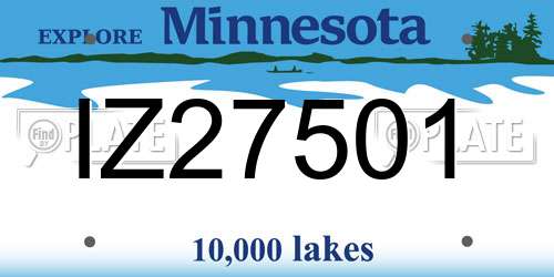 IZ27501 Minnesota License Plate