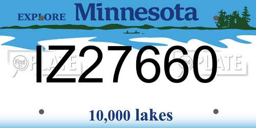 IZ27660 Minnesota License Plate