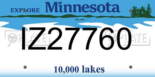 IZ27760 Minnesota License Plate