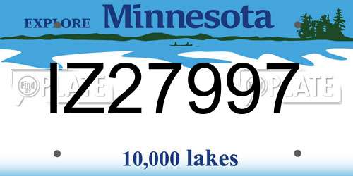 IZ27997 Minnesota License Plate