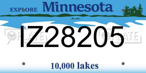 IZ28205 Minnesota License Plate