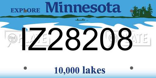 IZ28208 Minnesota License Plate