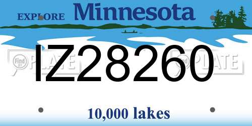 IZ28260 Minnesota License Plate